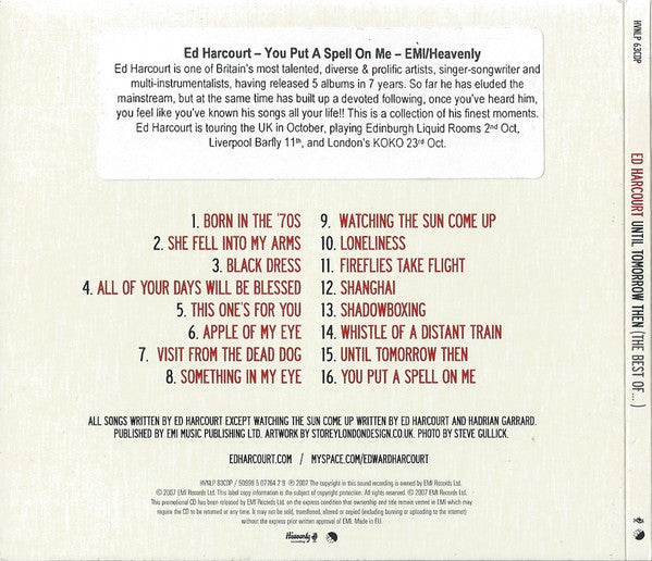 Ed Harcourt : Until Tomorrow Then (The Best Of ...) (CD, Comp, Promo, Dig)