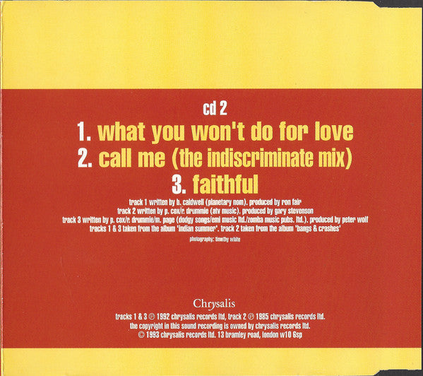 Go West : What You Won't Do For Love (CD, Single, CD2)