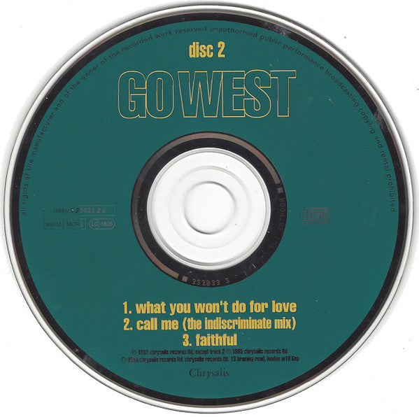 Go West : What You Won't Do For Love (CD, Single, CD2)