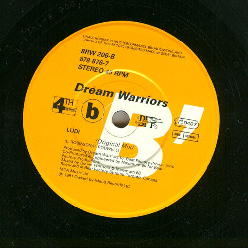 Dream Warriors : Ludi (7", Single)