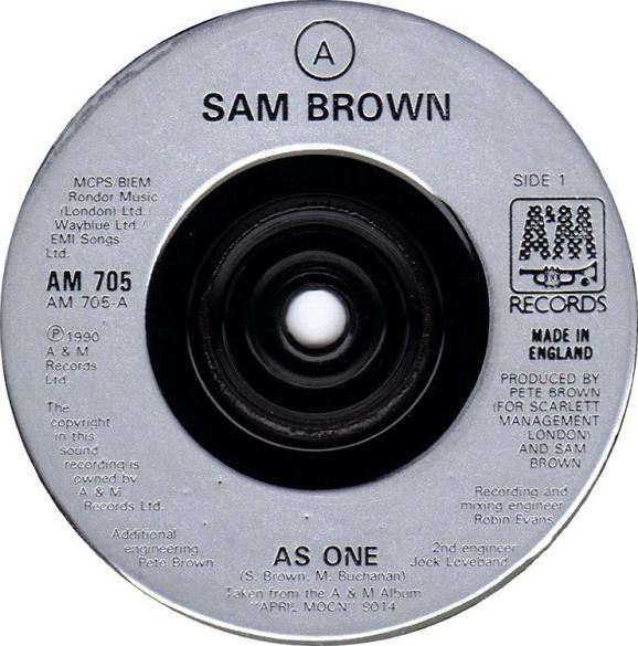 Sam Brown : As One (7", Single)