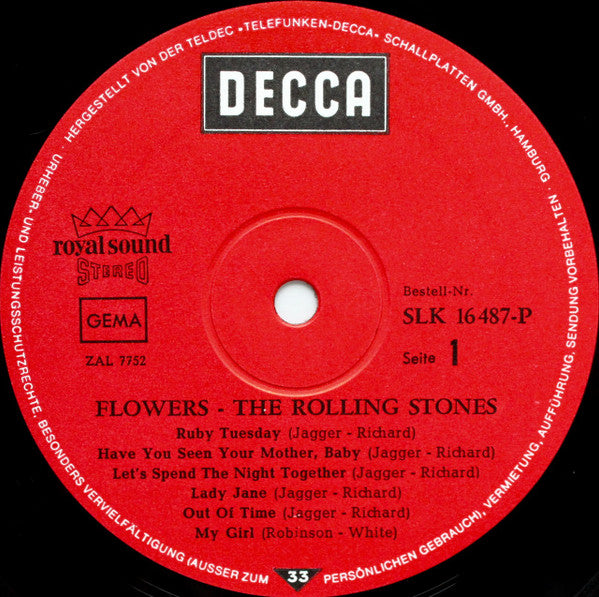 The Rolling Stones : Flowers (LP, Comp)