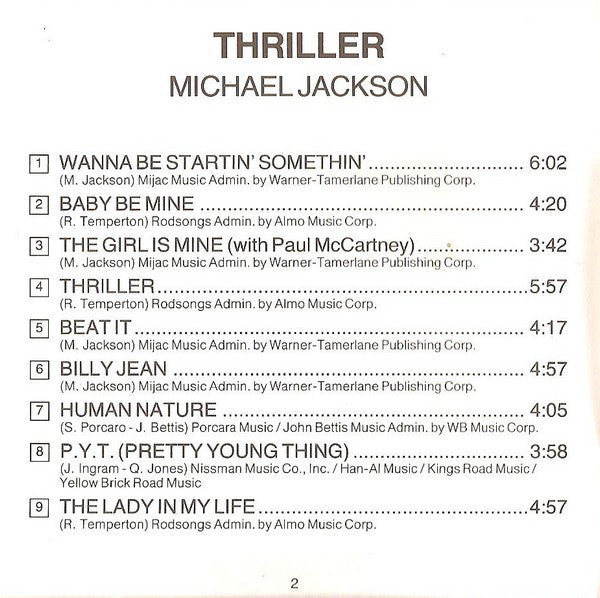 Michael Jackson : Thriller (CD, Album, RE)