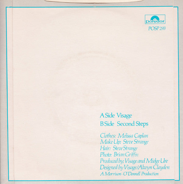 Visage : Visage (7", Single, Cow)