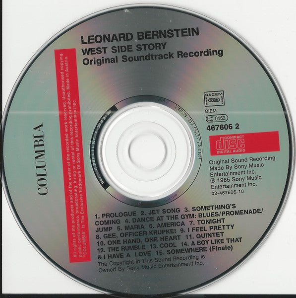 Leonard Bernstein : West Side Story (Original Soundtrack Recording) (CD, Album, RE)