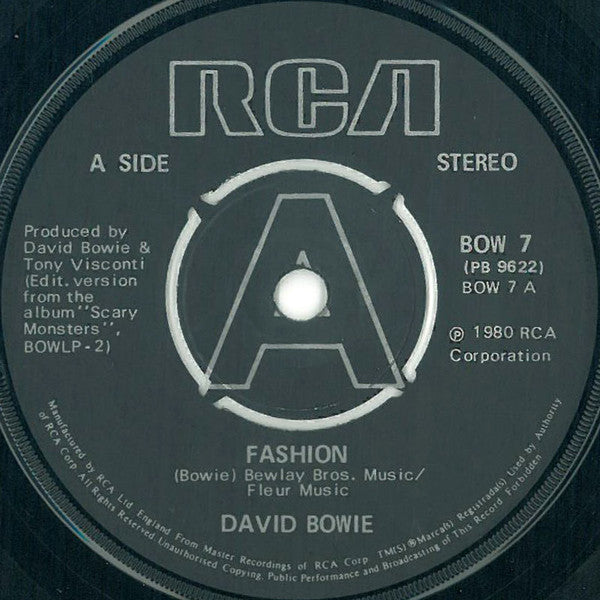 David Bowie : Fashion (7", Single, Pus)