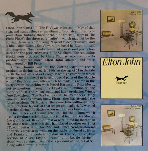 Elton John : The Fox (CD, Album, RE, RM)
