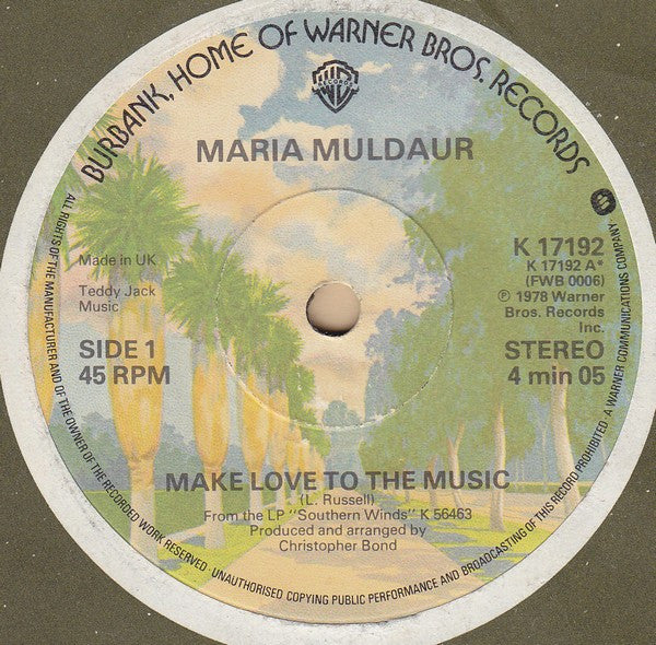 Maria Muldaur : Make Love To The Music (7")