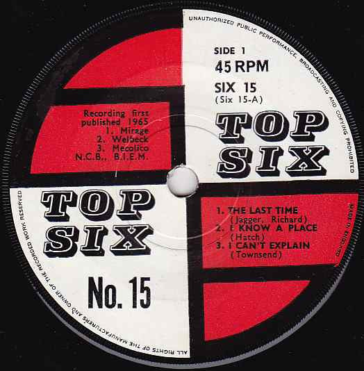Unknown Artist : Top Six No. 15 (7", Single)