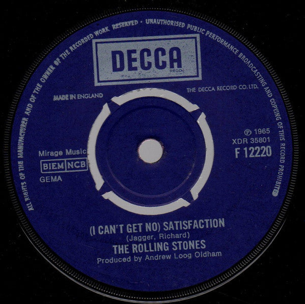 The Rolling Stones : (I Can't Get No) Satisfaction (7", Single, RP)
