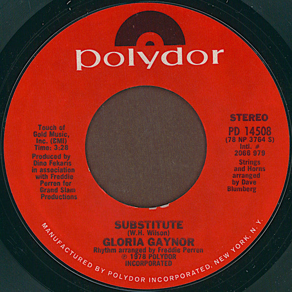 Gloria Gaynor : Substitute / I Will Survive (7", Single, Styrene, Pit)