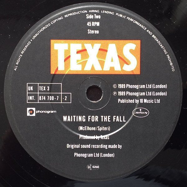 Texas : Everyday Now (7", Single)