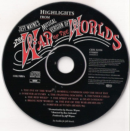 Jeff Wayne : Highlights From Jeff Wayne's Musical Version Of The War Of The Worlds (CD, Album, RE, RM)