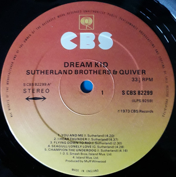 Sutherland Brothers & Quiver : Dream Kid (LP, Album, RE)