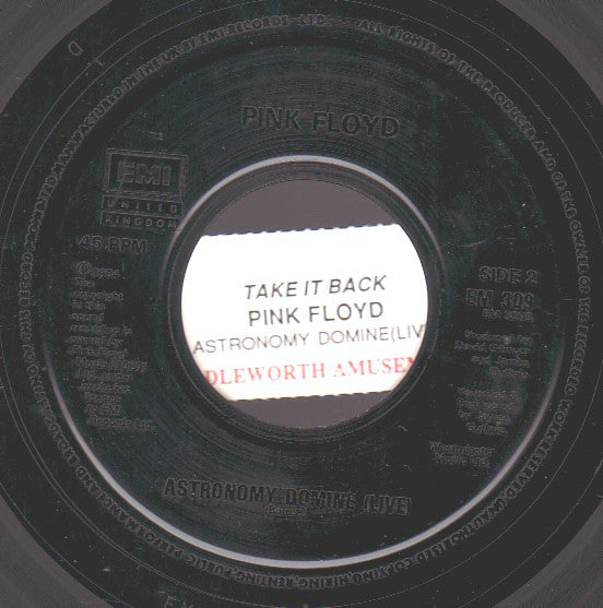 Pink Floyd : Take It Back (7", Single, Jukebox)