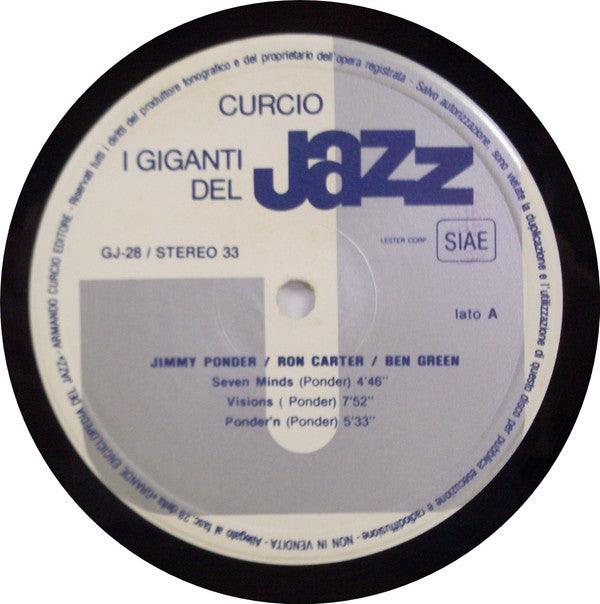 Jimmy Ponder, Ron Carter, Ben Green (8) : I Giganti Del Jazz Vol. 28 (LP, Album)