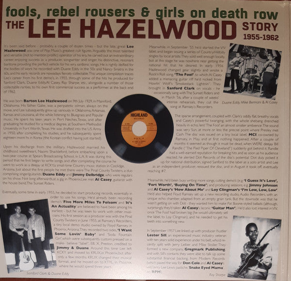 Various : Fools, Rebel Rousers & Girls On Death Row - The Lee Hazlewood Story 1955-1962 (2xLP, Album, Comp, Ltd, RE, RSD)