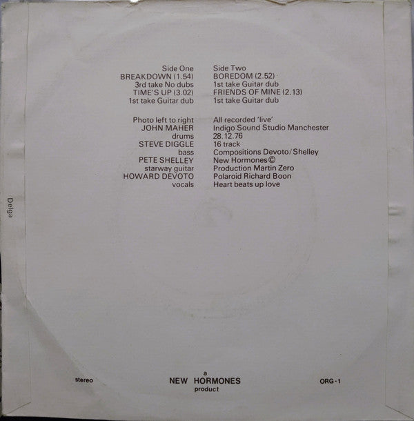 Buzzcocks With Howard Devoto : Spiral Scratch (7", EP, RE, Lyn)