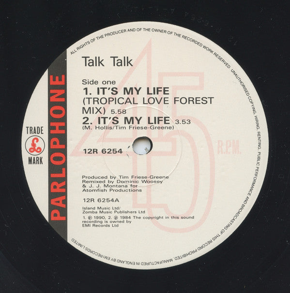 Talk Talk : It's My Life (12", Single)