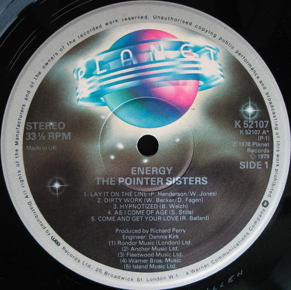 Pointer Sisters : Energy (LP, Album)