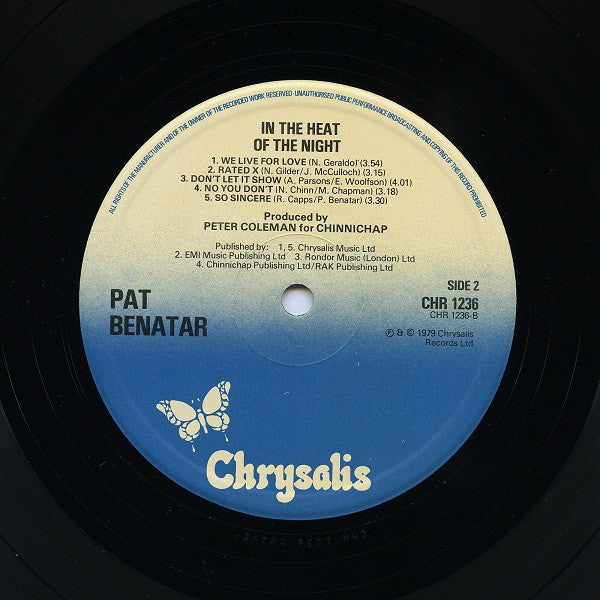 Pat Benatar : In The Heat Of The Night (LP, Album)