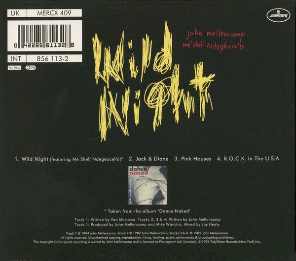 John Cougar Mellencamp  & Me'Shell NdegéOcello : Wild Night (CD, Single, Ltd, Dig)