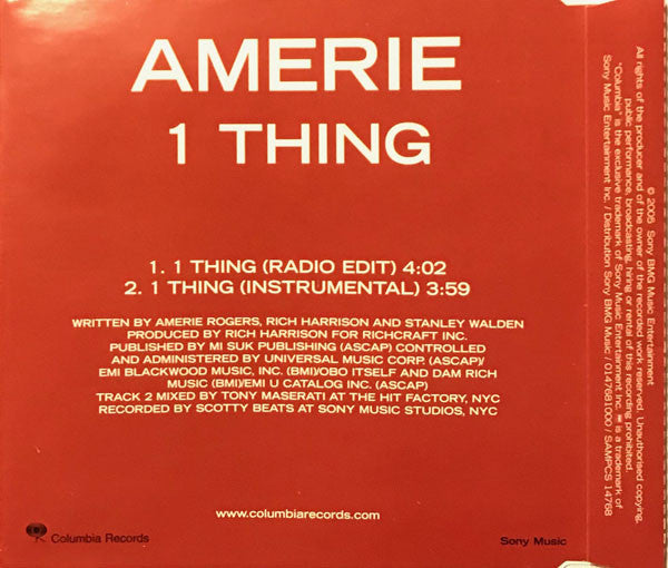 Amerie : 1 Thing (CD, Single, Promo)