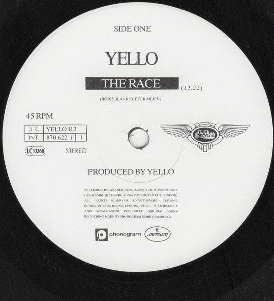 Yello : The Race (12", Single, Gol)