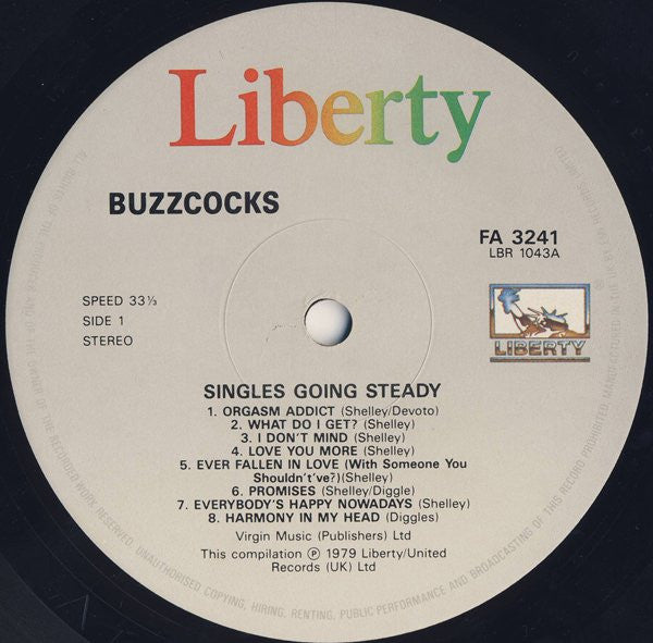 Buzzcocks : Singles Going Steady (LP, Comp, RE)