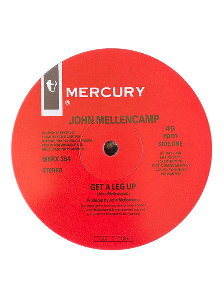 John Cougar Mellencamp : Get A Leg Up (12", Single)