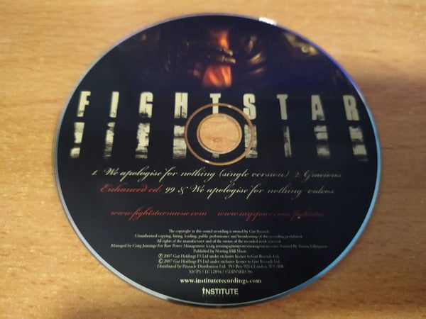 Fightstar : We Apologise For Nothing (CD, Single, Enh)