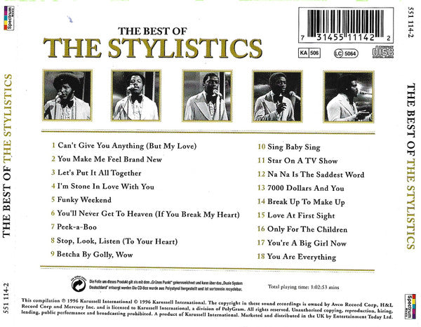 The Stylistics : The Best Of The Stylistics (CD, Comp, RE, PMD)
