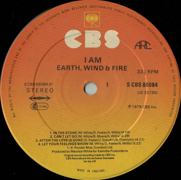 Earth, Wind & Fire : I Am (LP, Album, Gat)