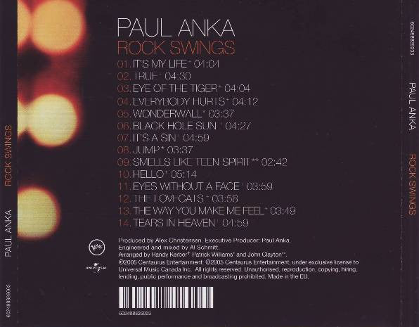 Paul Anka : Rock Swings (CD, Album)