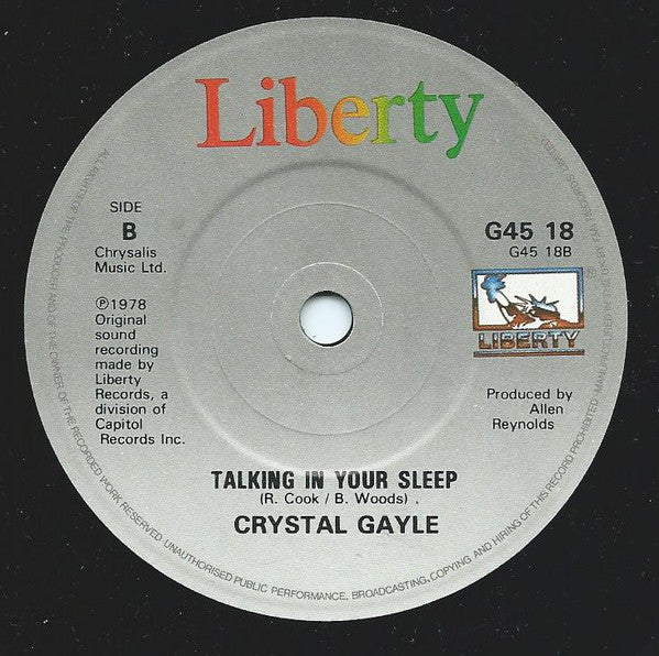 Crystal Gayle : Don't It Make My Brown Eyes Blue  /  Talking In Your Sleep (7", Single, RE)