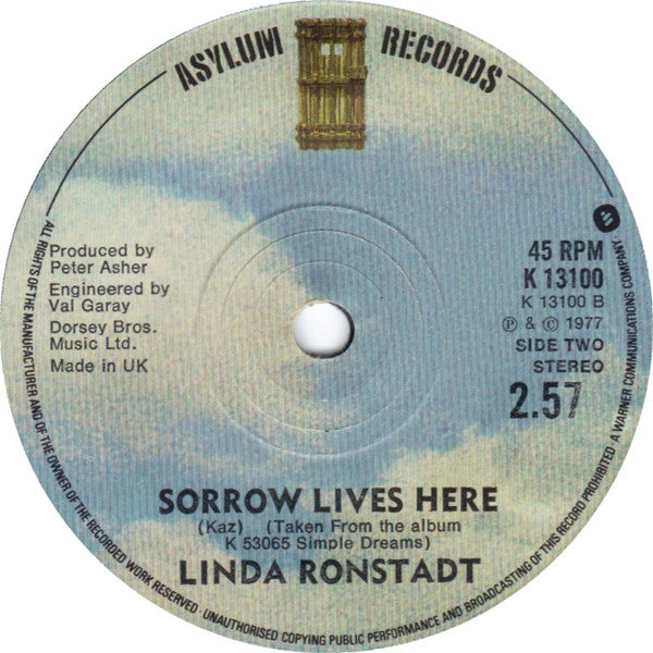 Linda Ronstadt : It's So Easy (7", Single)