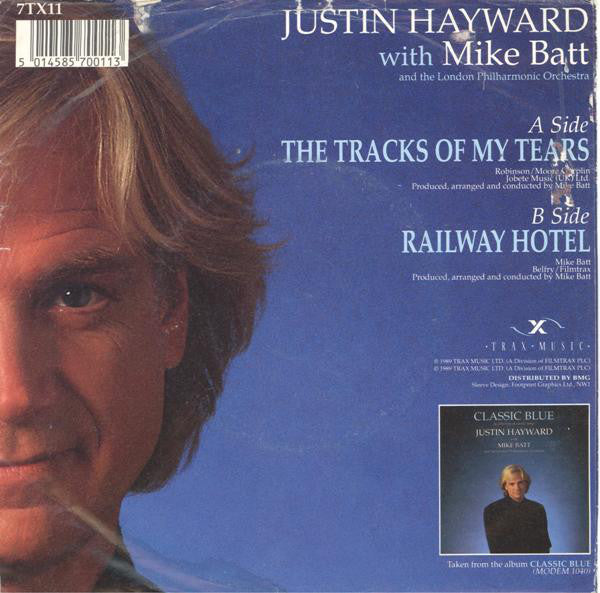 Justin Hayward With Mike Batt And The London Philharmonic Orchestra : The Tracks Of My Tears (7", Single)