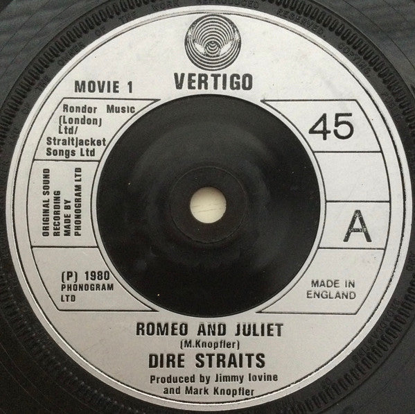 Dire Straits : Romeo And Juliet (7", Single, Sil)