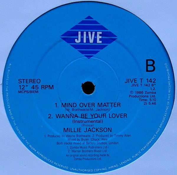 Millie Jackson : Wanna Be Your Lover (12")
