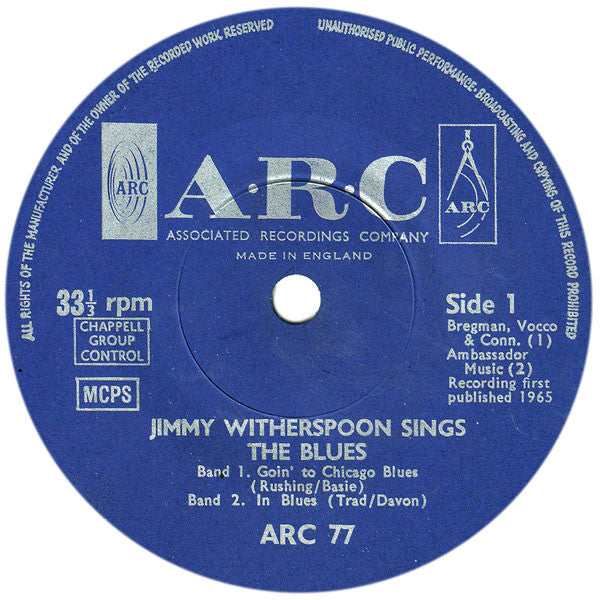 Jimmy Witherspoon : Sings The Blues (7", EP)