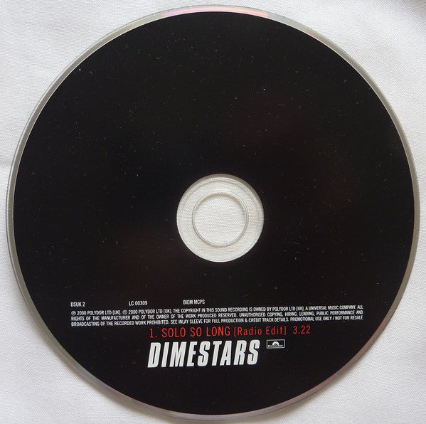 Dimestars : Solo So Long (CD, Single, Promo)