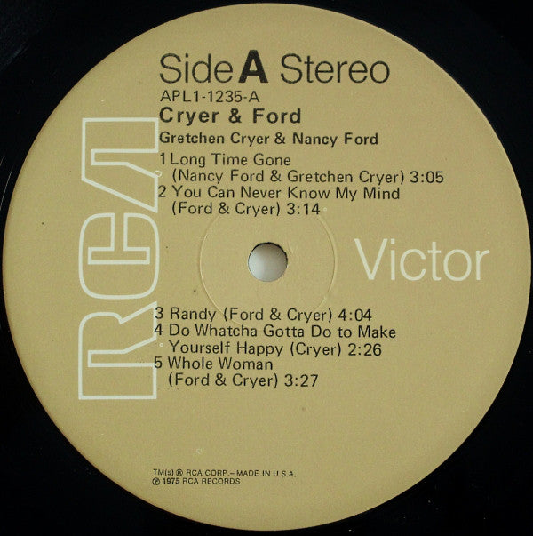 Cryer & Ford : Cryer & Ford (LP, Album)