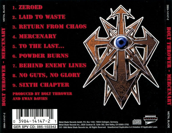 Bolt Thrower : Mercenary (CD, Album)