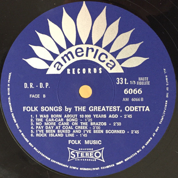 Odetta : Folk Songs By The Greatest, Odetta (LP, Album, RE)