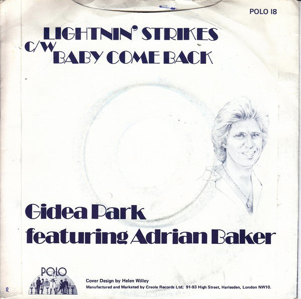 Gidea Park Featuring Adrian Baker : Lightning Strikes (7", Single)