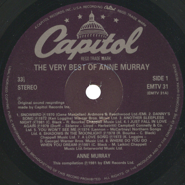 Anne Murray : The Very Best Of Anne Murray (LP, Comp)