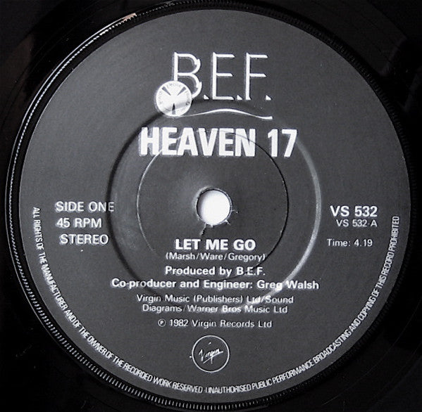 Heaven 17 : Let Me Go! (7", Single)