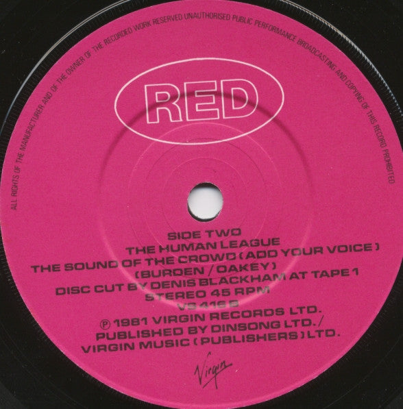 Human League* : The Sound Of The Crowd (7", Single)