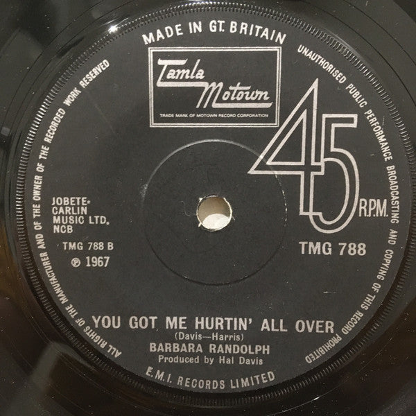 Barbara Randolph : I Got A Feeling / You Got Me Hurtin' All Over (7", Single, RE)
