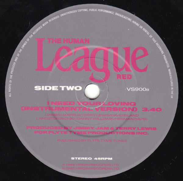 The Human League : I Need Your Loving (7", Single)